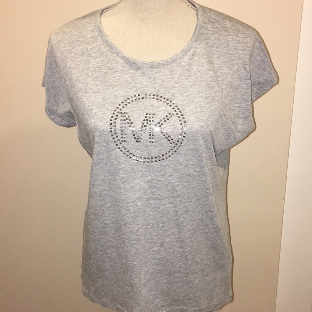 Michael Kors Heather Gray Silver Bezel Top